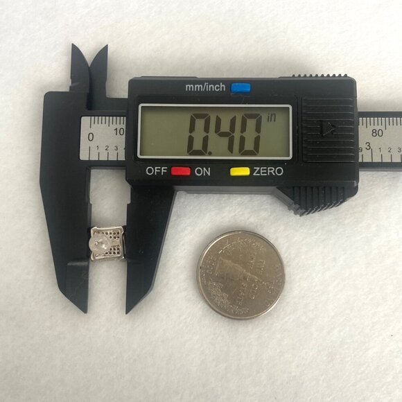 Sterling Silver 925 JTW Multistone Pave Round Diamond Square Stud Post Earrings - Picture 14 of 16